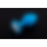 Маленькая силиконовая пробка с кристаллом голубая, 7,5х3 см Маленькая силиконовая пробка с кристаллом голубая, 7,5х3 см