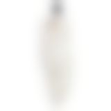 Силіконова анальна пробка з хвостом із натурального хутра Art of Sex size M White fox