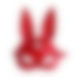 Кожаная маска Зайки Art of Sex - Bunny mask, цвет Красный