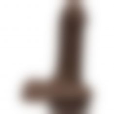 Фалоімітатор Doc Johnson The D - Super D - 6 Inch With Balls - ULTRASKYN - Chocolate, діаметр 3,8 см