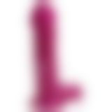 Фалоімітатор Doc Johnson Radiant Gems 7 Inch Ballsy Fuchsia, діаметр 4,3 см, антибактеріальний ПВХ