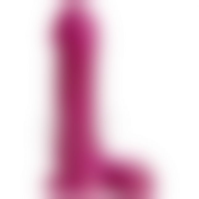 Фалоімітатор Doc Johnson Radiant Gems 7 Inch Ballsy Fuchsia, діаметр 4,3 см, антибактеріальний ПВХ