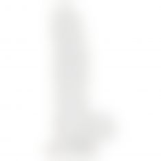 Прозорий фалоімітатор на присосці ADDICTION — Clear Dildo with Balls 8″, віброкуля в подарунок