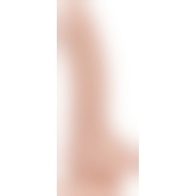 Вигнутий фалоімітатор на присосці ADDICTION — BRAD 7,5″ Dildo With Balls, Beige