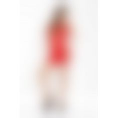 Бодистокинг Passion BS027 red, платье-сетка на бретелях, очень откровенное