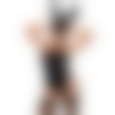 Еротичний костюм кролика Obsessive Bunny costume L/XL, black, боді, чокер, гартери, панчохи, маска