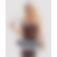 Еротичний костюм покоївки зі спідницею Obsessive Housemaid 5 pcs costume L/XL, чорно-білий, топ з пі