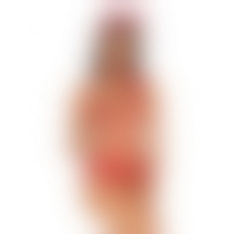 Еротичний костюм чортика зі стреп Obsessive Evilia teddy red S/M, боді, чокер, накладки на соски, обруч з ріжками