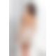 (SALE) Сорочка приталенная с чашечками LOTUS CHEMISE cream L/XL - Passion Exclusive, трусики