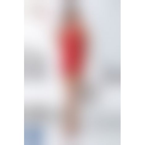 Бодистокинг Passion BS063 red, платье-сетка халтер
