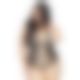 SO8609 Тедди с открытым доступом Leg Avenue Net and lace crotchless teddy 1X–2X Black, шнуровка на с