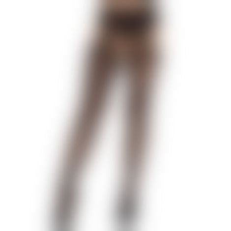 Колготки Leg Avenue Cross Hatch Floral Lace Suspender Hose One Size