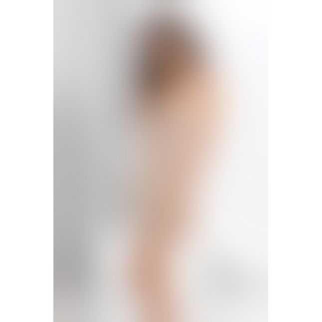 (SALE) Сорочка приталенная с чашечками LOTUS CHEMISE cream L/XL - Passion Exclusive, трусики