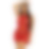 Leg Avenue Rhinestone halter mini dress OS Red