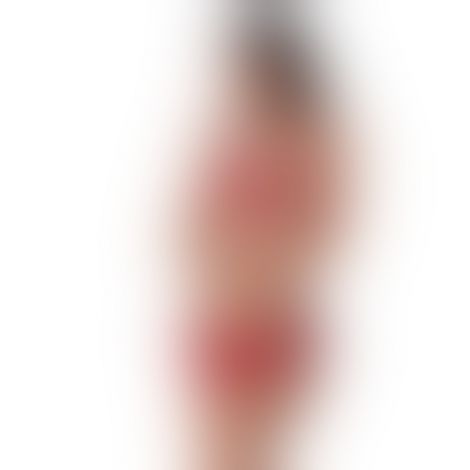 Комплект білизни Passion Exclusive CHERRY SET OpenBra XXL/XXXL red, відкритий ліф, трусики-спідничка