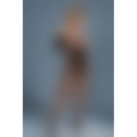 Бодістокінг Caprice Lingerie Model 09 One size Black, відкритий доступ, імітація панчіх