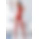 Бодистокинг Passion BS060 red, комбинезон, имитация трусиков и гольфиков