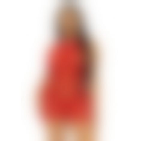 Сукня-сітка зі стразами Leg Avenue Rhinestone halter mini dress Red, відкрита спина, One Size
