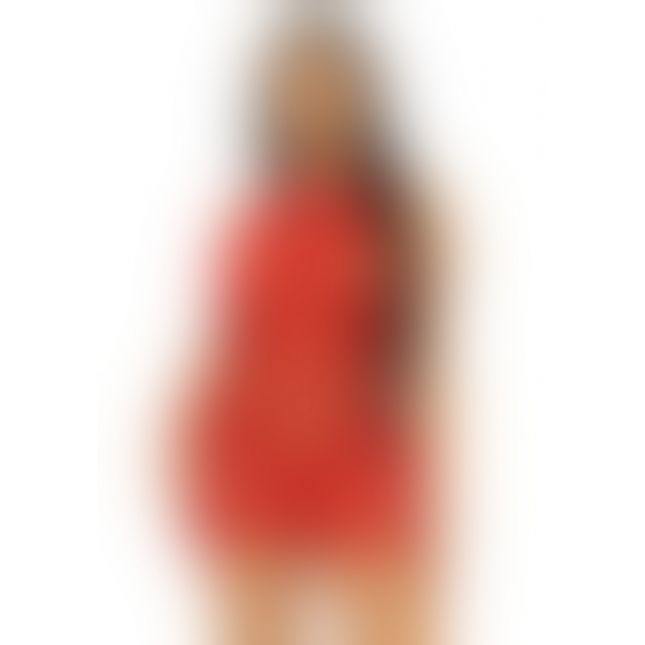 Leg Avenue Rhinestone halter mini dress OS Red