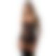 Корсет Obsessive Novenes corset & thong, M/L, прозрачный, открытая спина, стринги в комплекте
