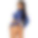 Комплект Leg Avenue Long sleeve crop top & string Royal Blue One Size