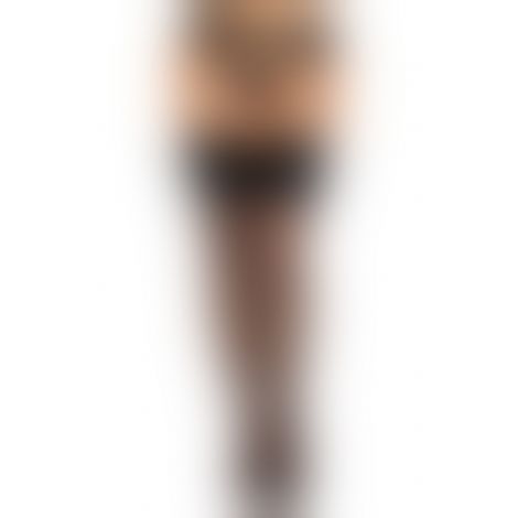 Панчохи зі стразами Leg Avenue Wide Top Rhinestone Sheer Stockings, One Size, чорні, вище коліна
