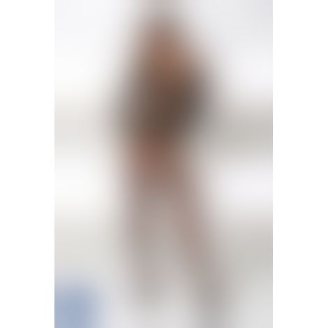 Бодістокінг Passion BS055 black, комбінезон, імітація панчіх і пояса, довгий рукав, закрите плече