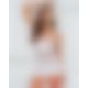 Пеньюар Obsessive Alissium chemise & thong, XS/S, кружевной лиф, стринги в комплекте