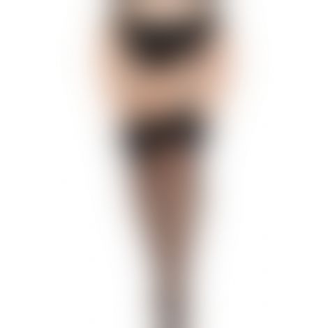 Панчохи зі стразами Leg Avenue Wide Top Rhinestone Sheer Stockings, 1X/2X, чорні, вище коліна