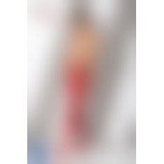 Сітчасті колготки з відкритим доступом Passion S015 One Size, Red, імітація панчіх і трусиків