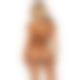 Комплект Leg Avenue Open cup bra and pearl panty Black