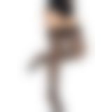 Leg Avenue Heart net thigh highs OS Black