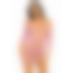 Leg Avenue Heart net mini dress OS Pink