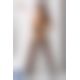 Эротические колготки-бодистокинг Passion S018 white, имитация чулок с вертикальными полосками и пояс