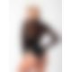 Боди Noir Handmade F321 Edge wetlook and mesh body with rings - S