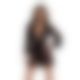 Пеньюар Passion AMBERLY PEIGNOIR black, S/M, пояс в комплекте