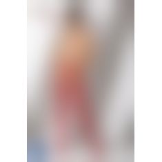 Эротические колготки-бодистокинг Passion S025 red, имитация ажурных чулочков с пояском