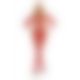 Бодістокінг - Pink Lipstick Lingerie Risque Crotchless Bodystocking Red, S/M