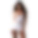 Пеньюар Obsessive Alissium chemise & thong, M/L, кружевной лиф, стринги в комплекте