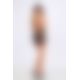Платье Noir Handmade F313 Mythos mini flocked mesh dress with jewelry rhinestone chain - XL