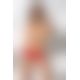 Трусики-бразилиана из цветочного кружева Raja Thong red L/XL - Passion