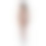 Бодистокинг с плетением на груди Passion BS099 One Size, white, открытый доступ, имитация подвязок