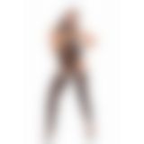 Боді Noir Handmade F242 Tulle body with patterned flock embroidery, S