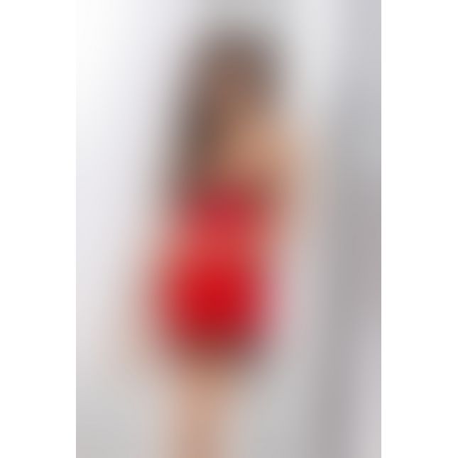 Розпродаж!!! Сорочка приталена з чашечками BRIDA CHEMISE red XXL/XXXL - Passion Exclusive, трусики