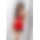 Розпродаж!!! Сорочка приталена з чашечками BRIDA CHEMISE red XXL/XXXL - Passion Exclusive, трусики