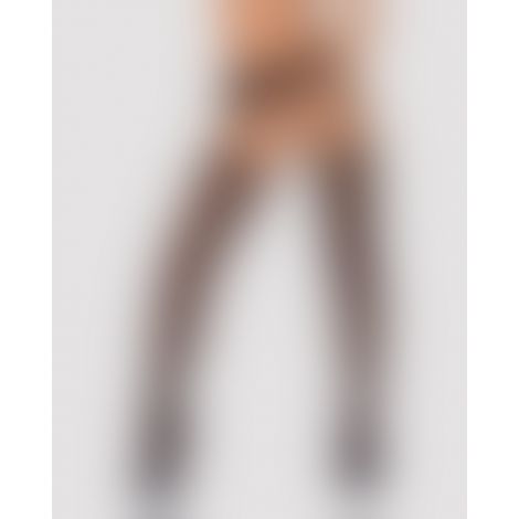 Панчохи-стокінги із комбінованою сіткою Obsessive Garter stockings S214 S/M/L, чорні