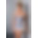 (SALE) Сорочка приталенная ELENI CHEMISE white 4XL/5XL - Passion, трусики, со шнуровкой