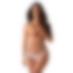 Жіночі стрінги - Obsessive Alabastra Crotchless Thong White S/M