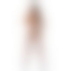 Эротические колготки-бодистокинг с плетением на бедрах Passion S030 One Size, white, цветочный узор