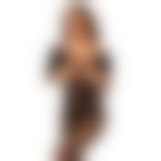 Сітчастий бодістокінг з імітацією підв’язок Obsessive Bodystocking G329 S/M/L, black, з доступом
